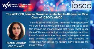 WFE’s CEO re-elected to 4th term as Vice Chair of IOSCO’s AMCC